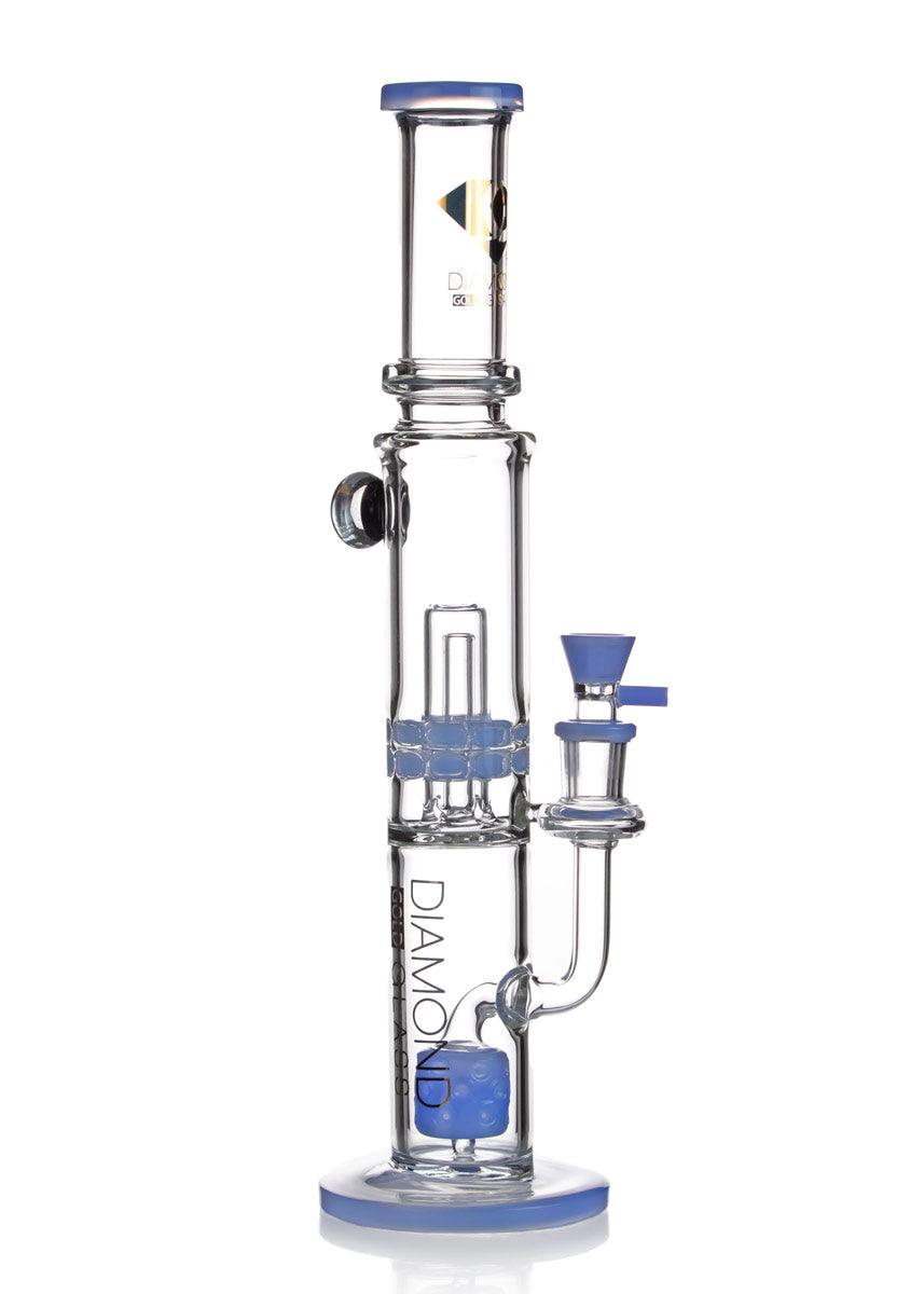 diamond glass ratchet perc bong with marshmallow perc