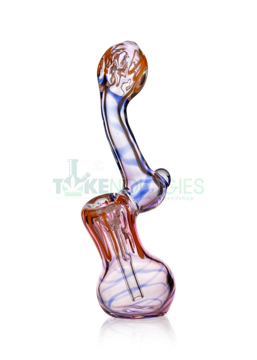 7" Gold-Fumed Bubbler Pipe - Tokenologies