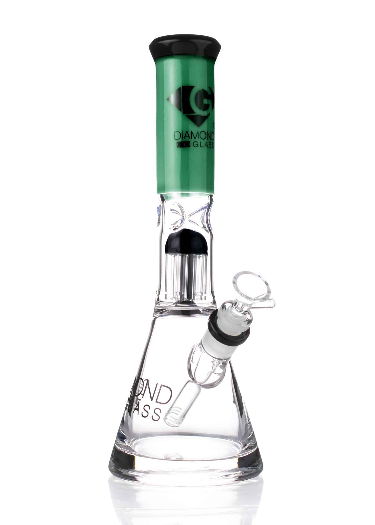 diamond glass beaker bong in milk green