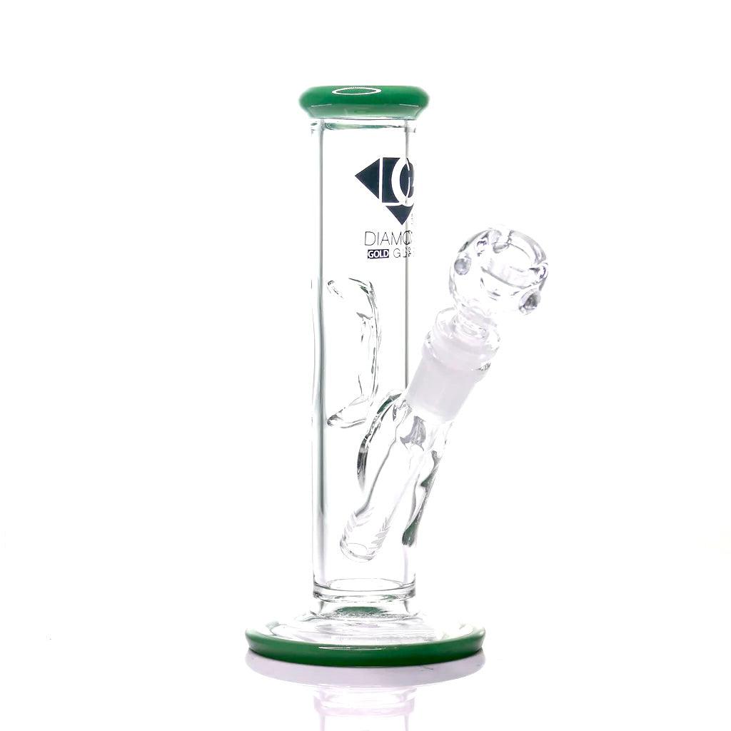 straight tube bong in milk green