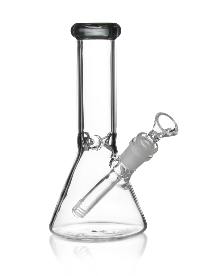 8” DG Glass Colored Top Beaker Bong  (No Logo)