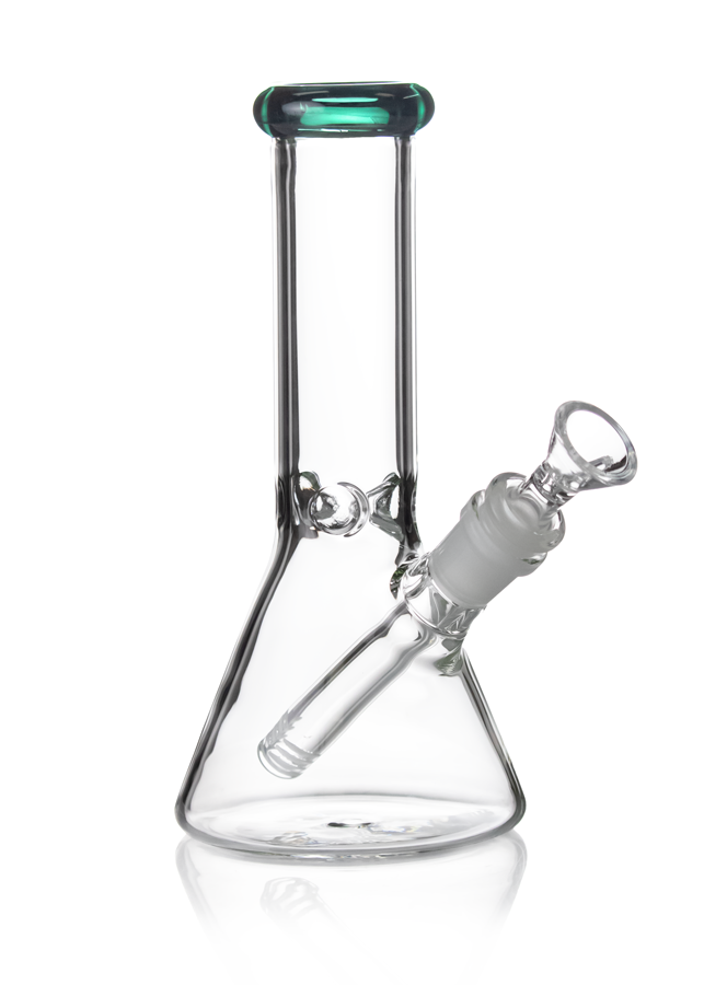 8” DG Glass Colored Top Beaker Bong  (No Logo)