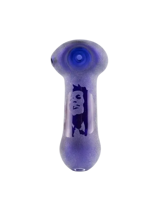 blue purple glass pipe with a blue accent on a white background