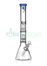 18-inch Double Matrix Showerhead Perc Beaker Bong by Diamond Glass