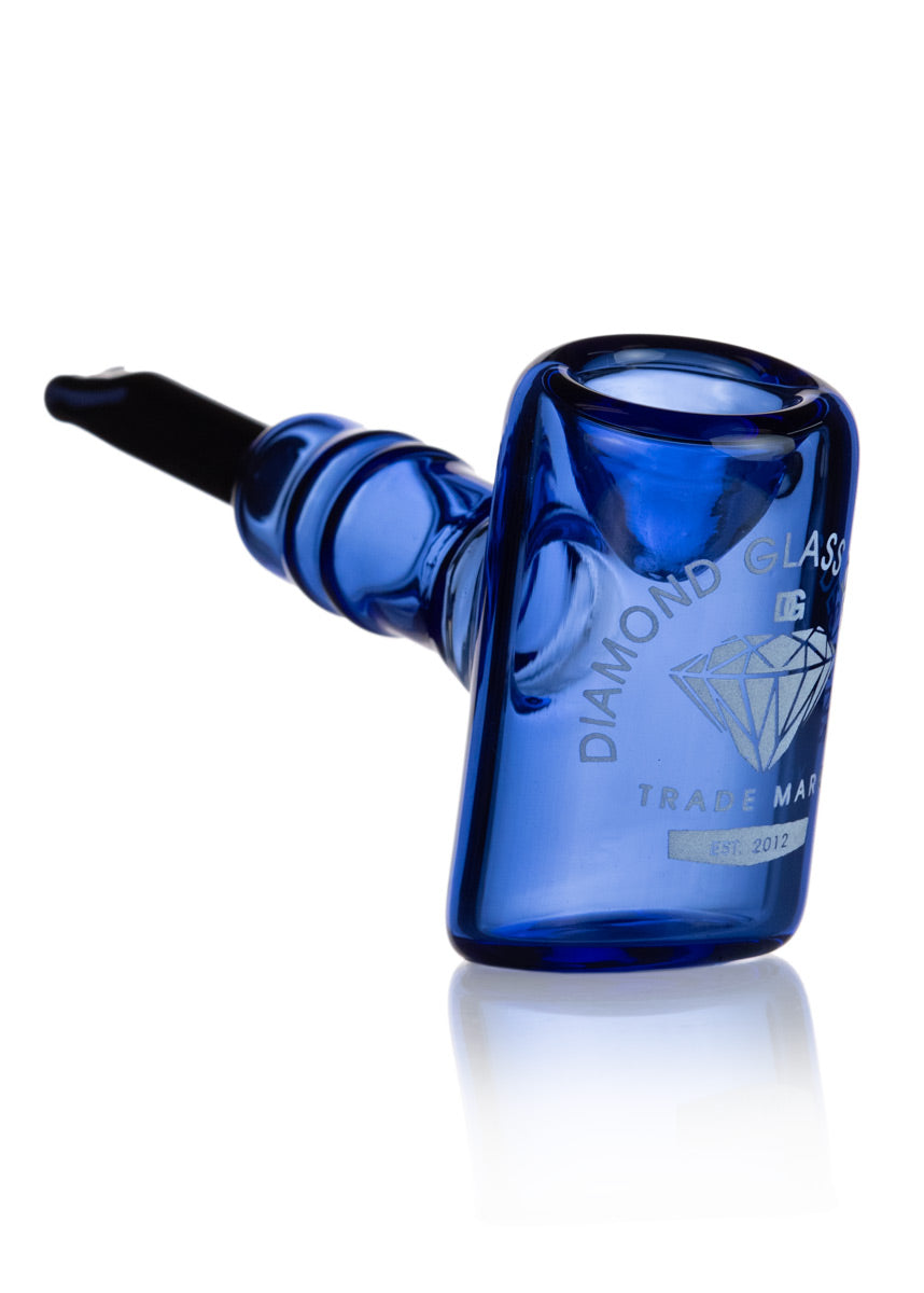 Diamond Glass Engraved Sherlock Weed Pipe In Blue