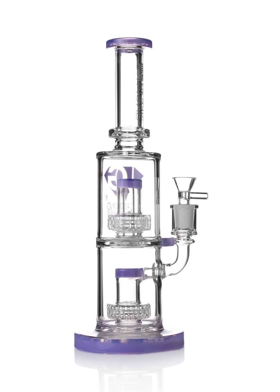 diamond glass dab rig with 2 matrix percs