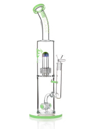 diamond glass milk green barrel perc w/ showerhead perc bong