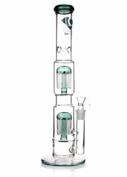 18 inch straight tube bong with two 8-arm tree percolators by diamond glass