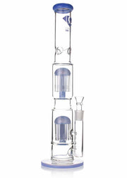 milk blue straight bong with 2 8-arm tree percs by diamond gold glass