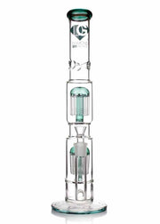 green colored 18 inch straight tube bong by diamond glass. Features 2 8 arm tree percolators