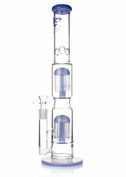 light blue straight bong by diamond glass. has 2 chambers