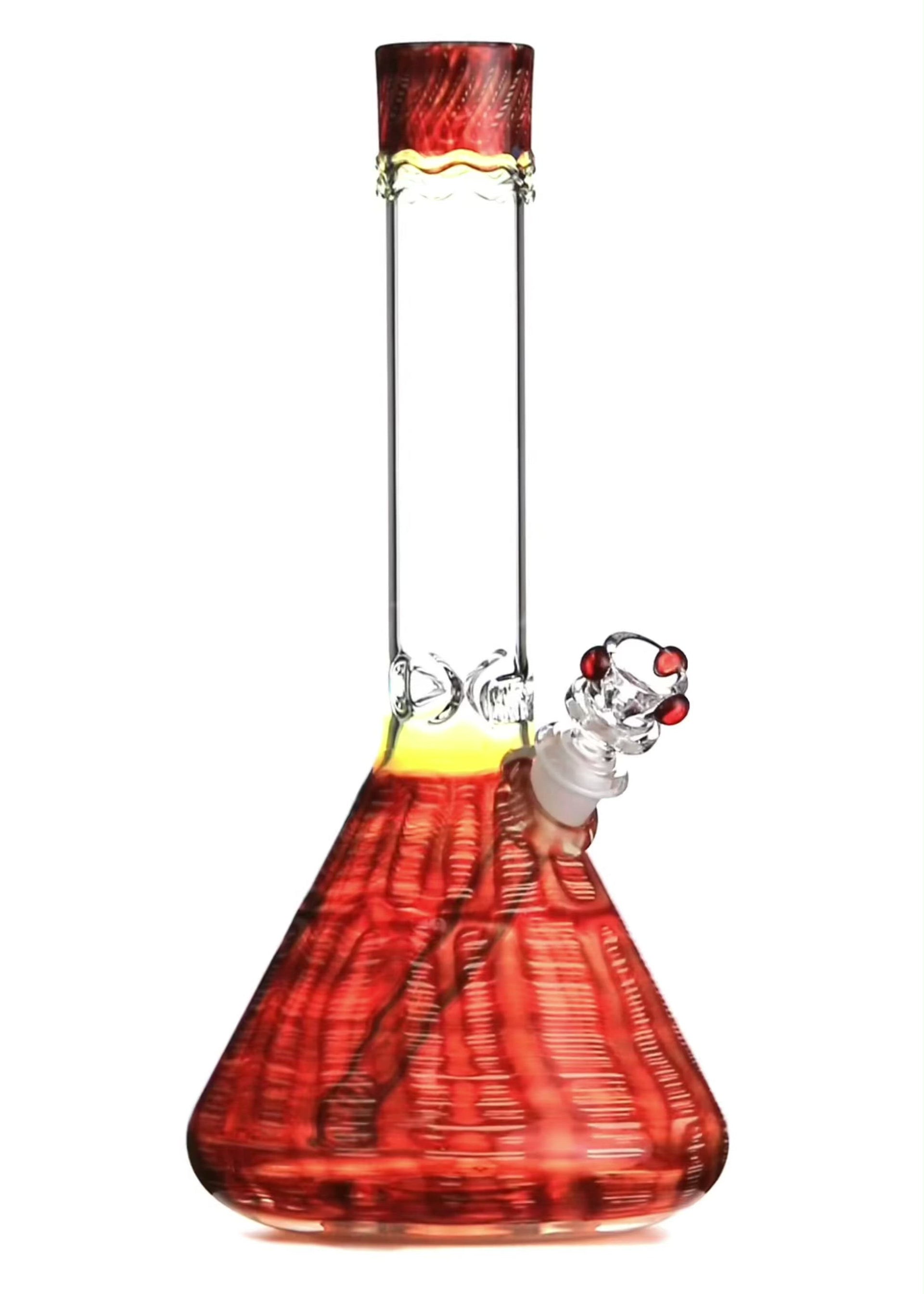 hvy glass red bong