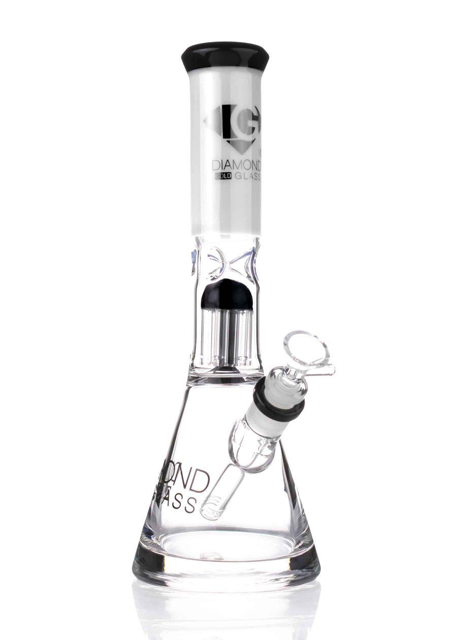 diamond glass beaker bong in white color