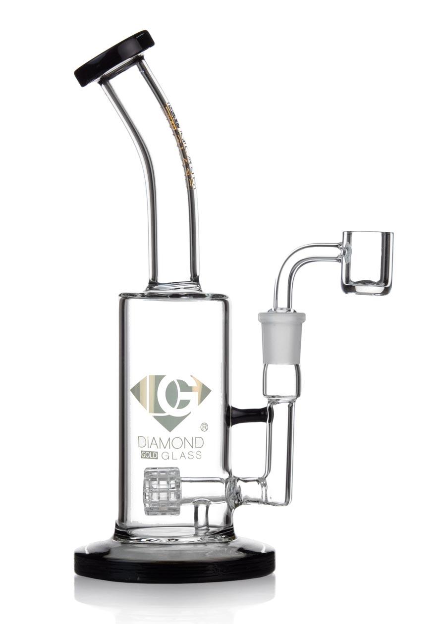 diamond glass dab rig with jet percolator in color black