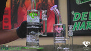 diamond glass quad showerhead perc bong bent neck