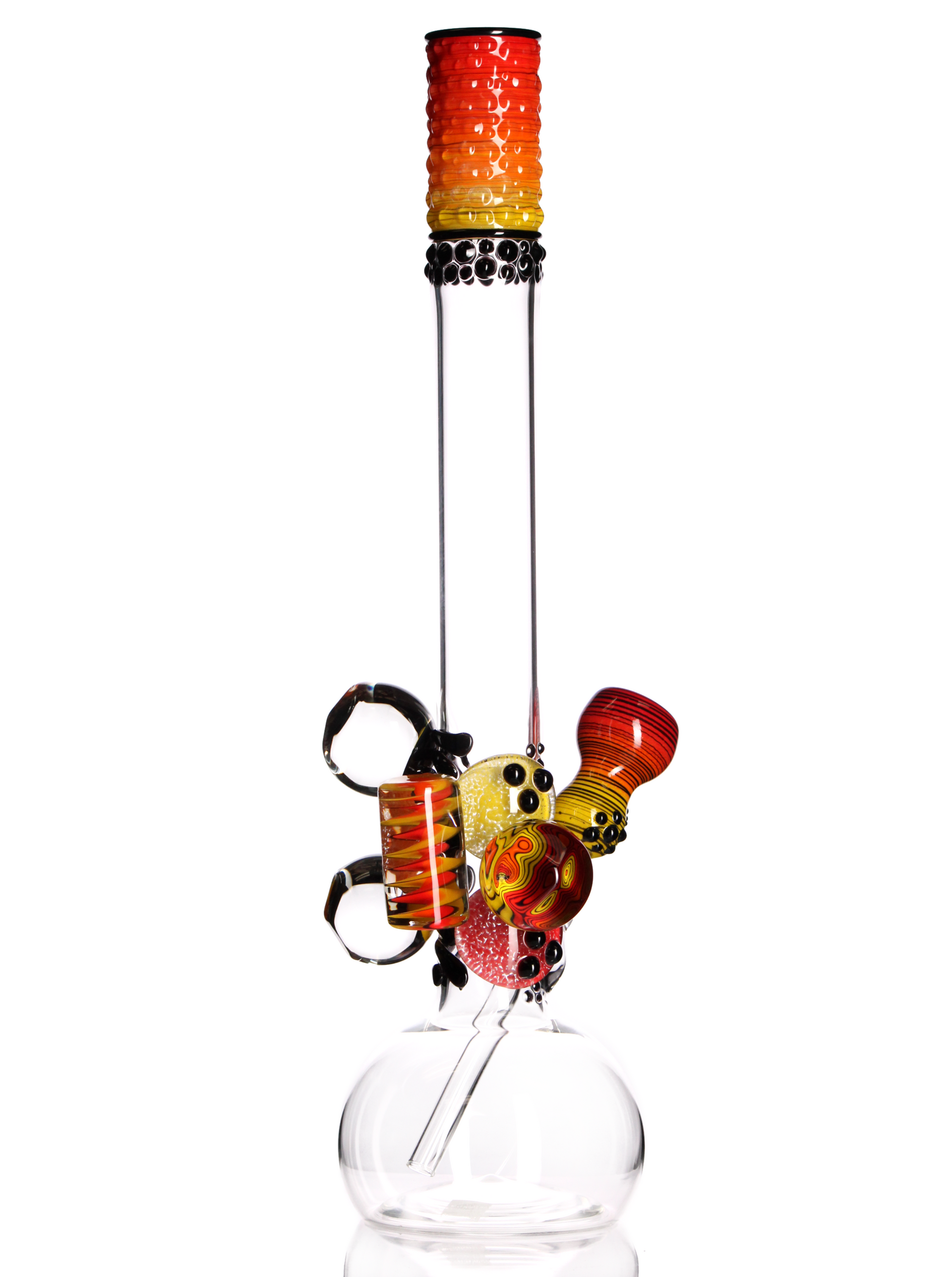 trident glass bong with art