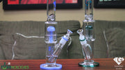 diamond glass 12" inch 8-arm perc straight tube bong