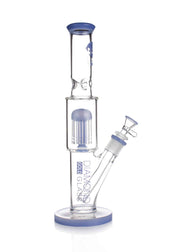 diamond glass straight bong with tree perc in baby blue