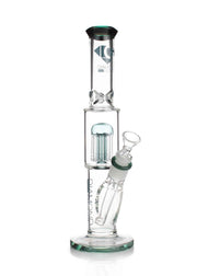 diamond glass straight pipe with an 8-arm tree perc in green