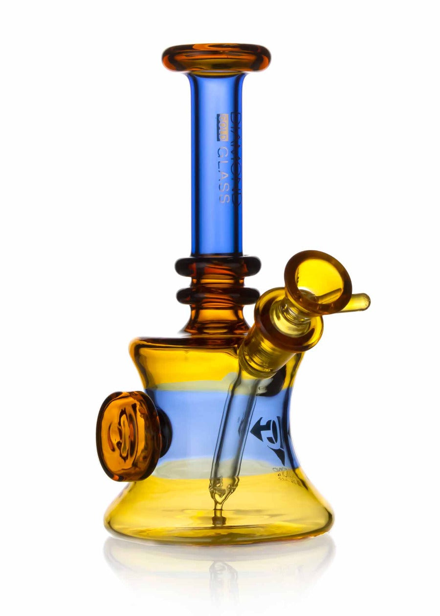 diamond glass amber bubbler bong