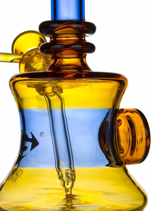 amber mini bubbler bong by diamond glass