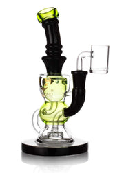 klein incycler dab rig in green and black by diamond glass company