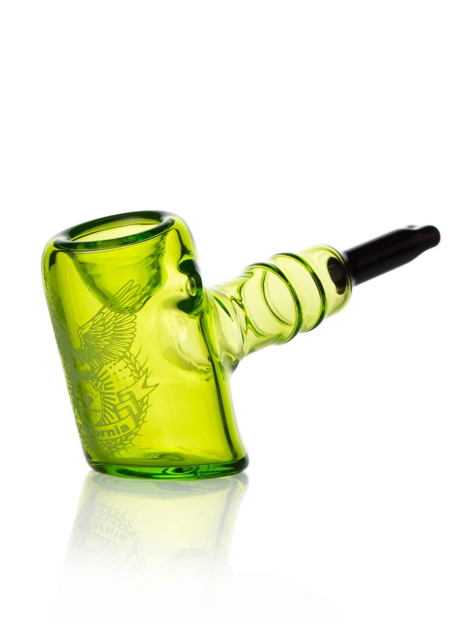california glass pipe bright green