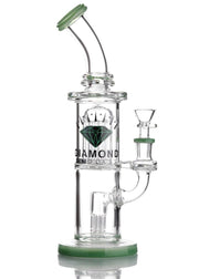 diamond glass double perc dab rig