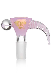 pink horned bowl piece by diamond glass