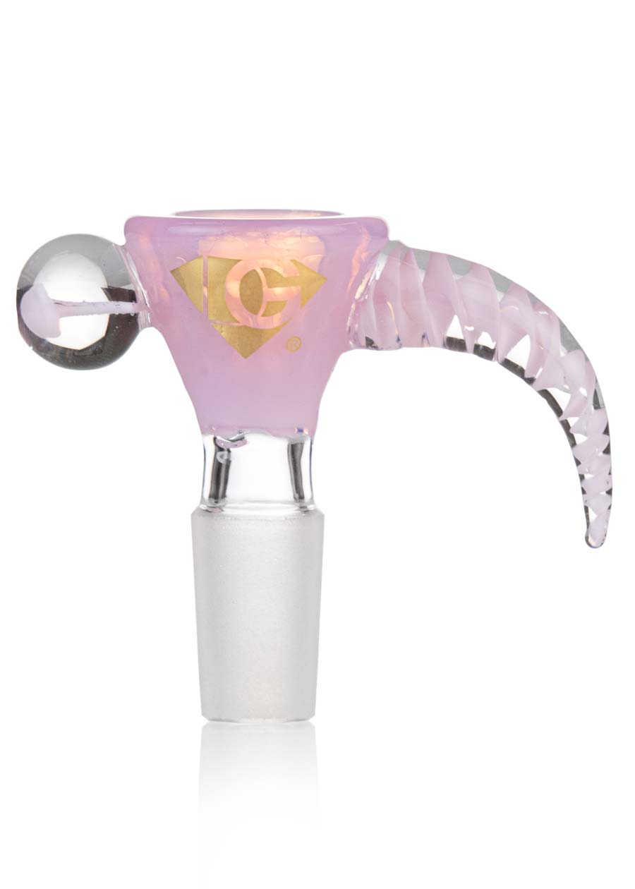 pink horned bowl piece by diamond glass