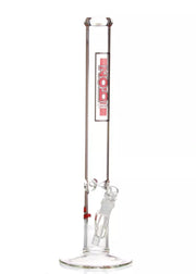 18 inch zob straight glass bong with red logo