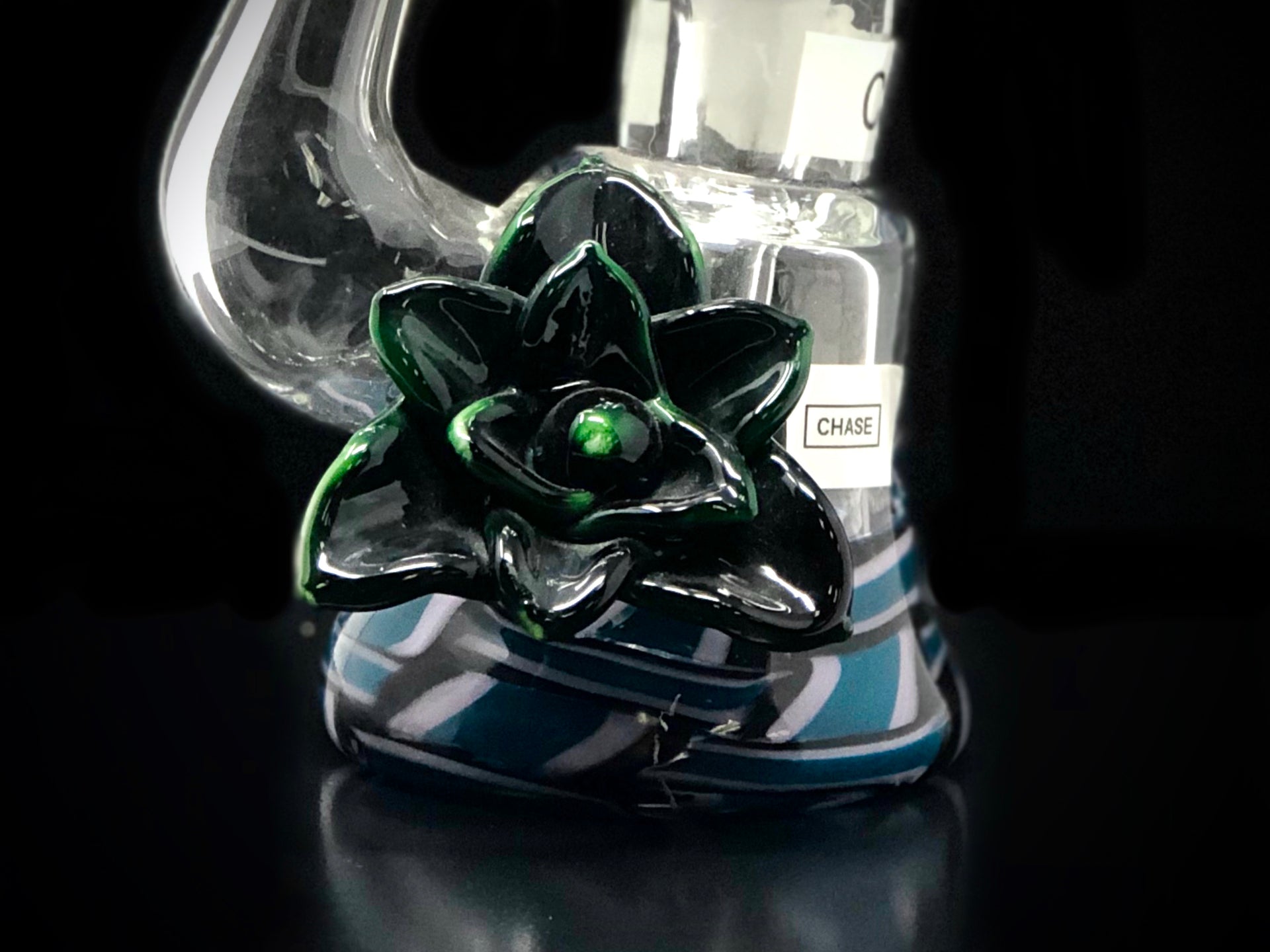 Functional glass art, this bubbler/oil rig/dab rig, is unique for consuming your waxes. American glass