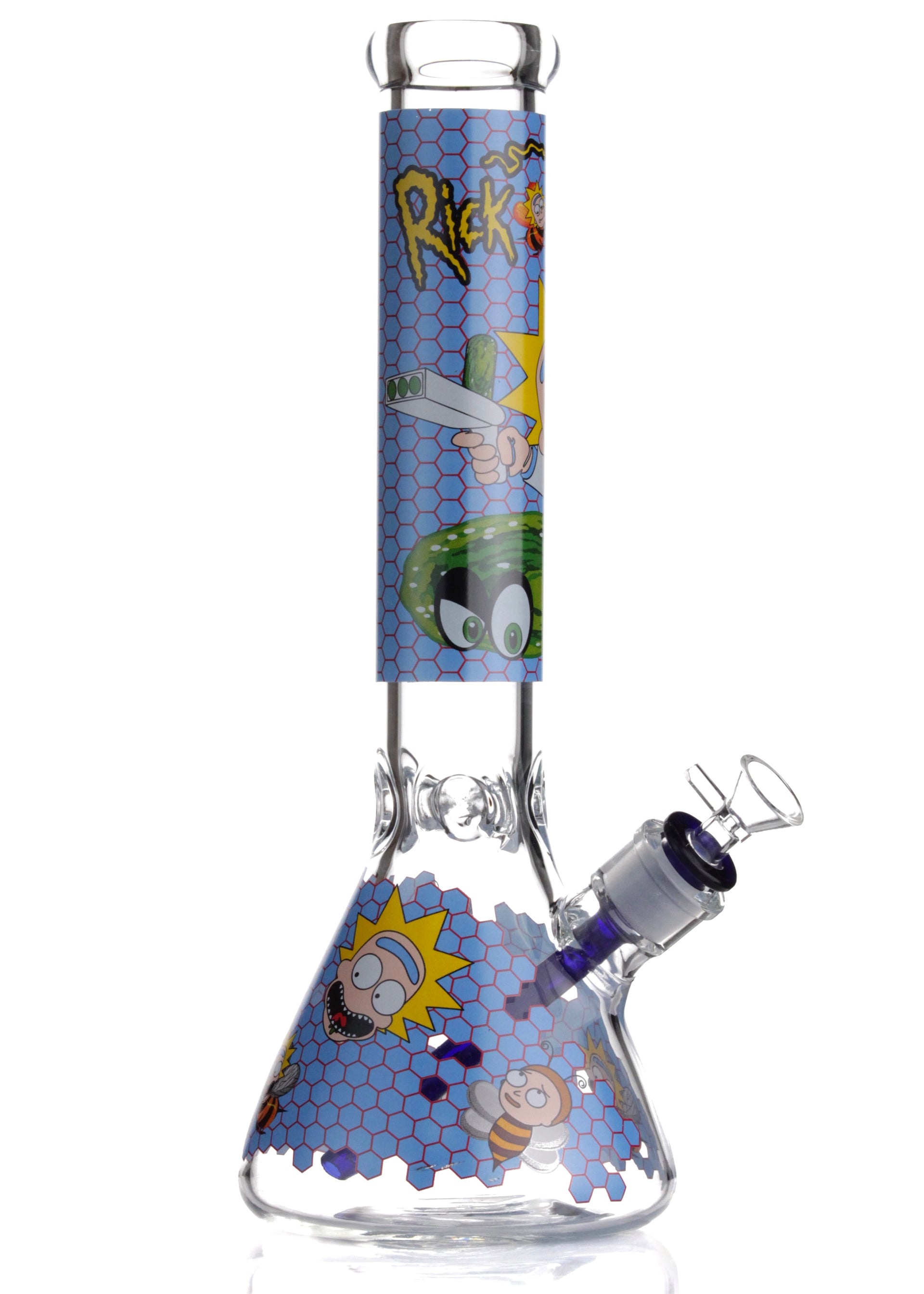 rick and morty thick bong blue