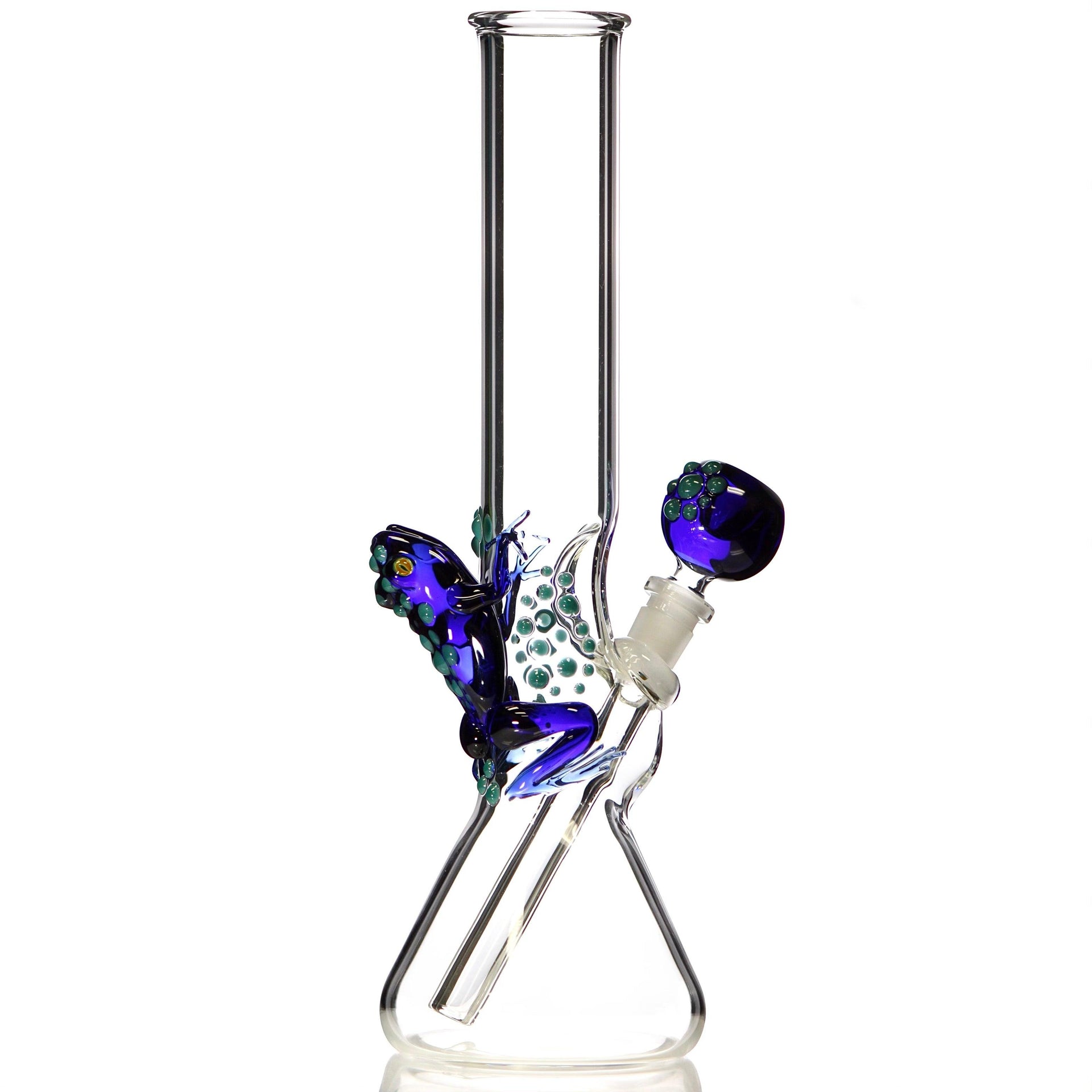 Trident Glass blue frog bong