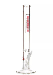 18 inch zob straight glass bong with red logo